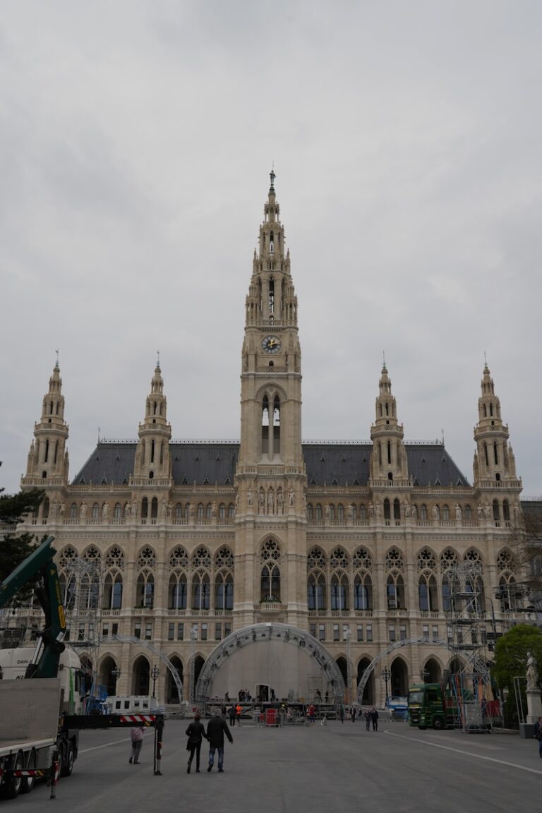 a large building with a clock on the front of it